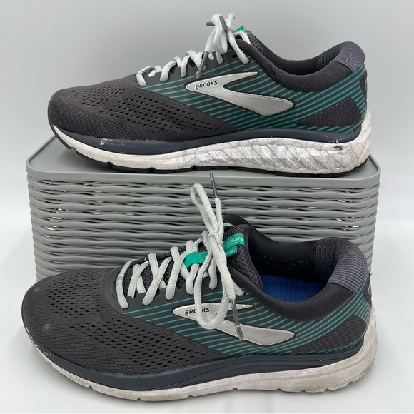Brooks Addiction 15 Walker Shoes Grey Green Size 10.5 Medium width men’s - Picture 1 of 14